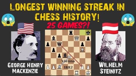 Longest Winning Streak In Chess History George Henry Mackenzie Vs