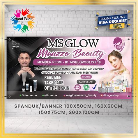 Jual Cetak Spanduk Banner Mmt Ms Glow Salon Skincare Fashion Toko