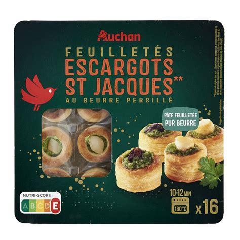 Auchan Mini Feuillet S Escargots Et St Jacques Au Beurre Persill