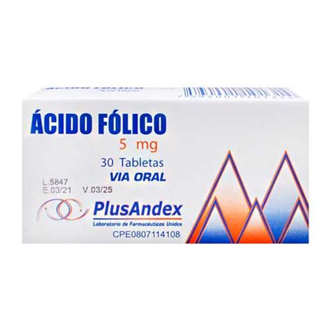 ACIDO FOLICO PLUSANDEX 5MG X 30 TABLETAS FarmaGO Somos Que Una