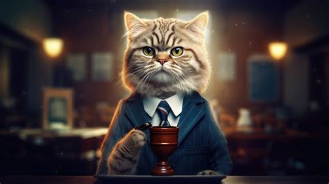 A K Ultra Hd Wallpaper Of A Cat Dressed In A Lawyer S Suit Wearing