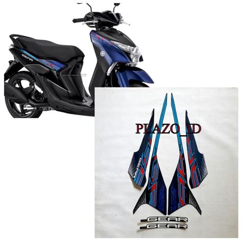 Jual Striping Stiker Lis Motor Yamaha Gear Hitam Biru Di Lapak