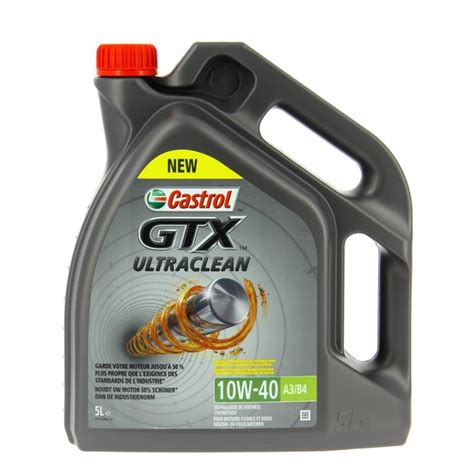 Huile Moteur Castrol Gtx Ultraclean 10w 40 A3b4 5l Ref 15a4d4 Au