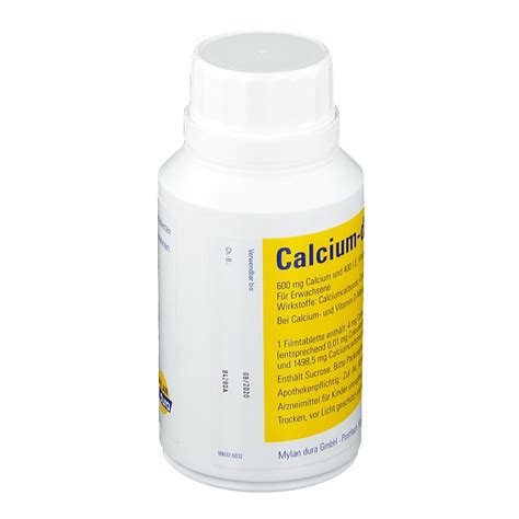 Calcium Dura Vit D3 600 Mg 400 I E Filmtabletten 120 St Shop