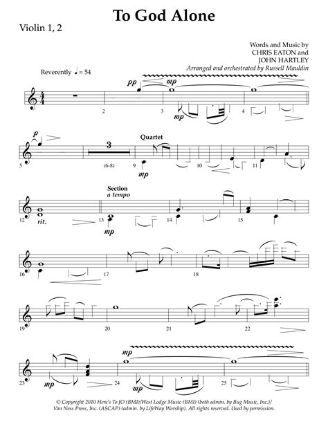 To God Alone Choral Anthem SATB Violin Sheet Music PDF Lifeway