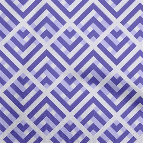 Oneoone Viscose Chiffon Violet Fabric Geometric Dress Material Fabric