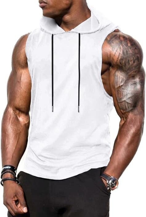 Amazon Babioboa Men S Workout Hooded Tank Tops Sports Training