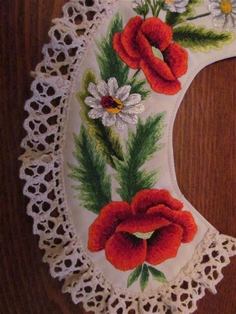 Hand Embroidered Collar Embroidered With Silk Threads Designed And