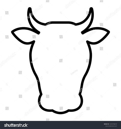 Cow Head Outline Icon Clipart Image Stock Vector (Royalty Free ...