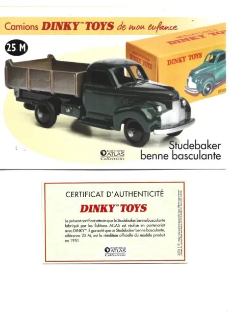 Dinky Toys Fiche Certificat Studebaker Benne Basculante Dinky Toys