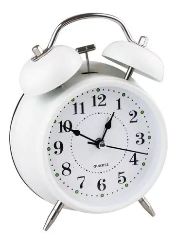 Reloj Despertador Campana Retro Anal Gico Estilo Vintage Color Blanco