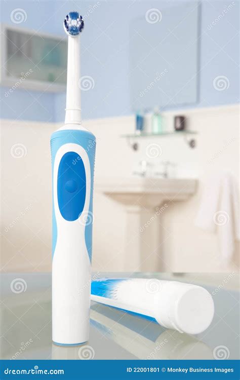 Electric Toothbrush and Toothpaste Stock Image - Image of toothbrush ...