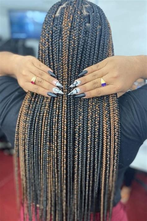 Box Braids With Brown Highlights