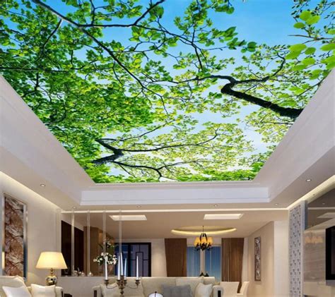 Beibehang Custom D Wall Mural Blue Sky Tree Branch Living Room Bedroom