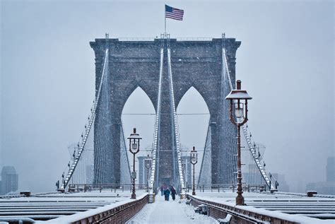 brooklyn bridge under snow photo | One Big Photo