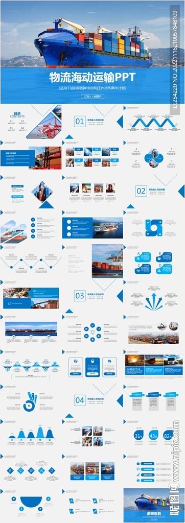 物流海运货轮船港口码ppt其他ppt多媒体图库昵图网