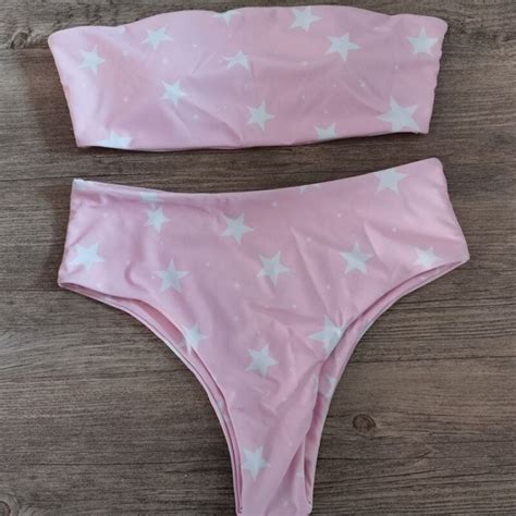 Bikini damskie P922 różowy M Lunzo pl