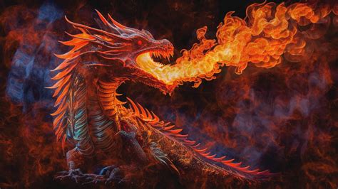 Fire Breathing Dragon Wallpaper