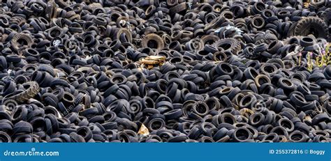 Landfill With Old Used Tires Stock Photo Image Of Pollution Nature