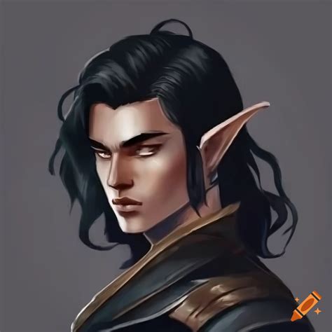 Dungeons And Dragons Male Handsome Half Elf Tired Black Tousled Hair