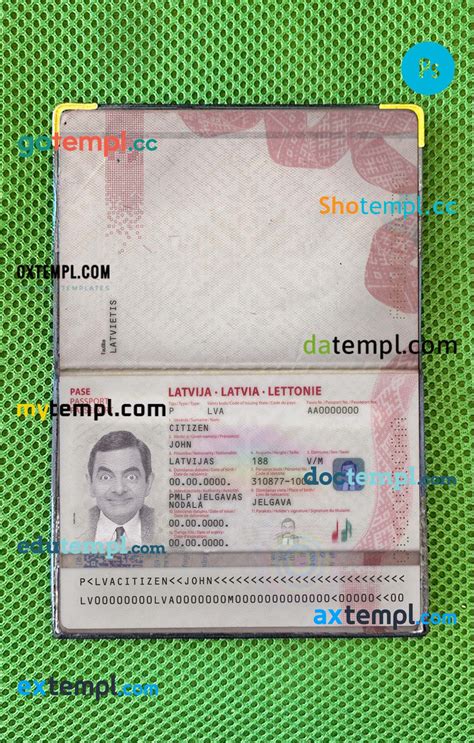 Latvia Passport Editable Psd Files Scan And Photo Look Templates