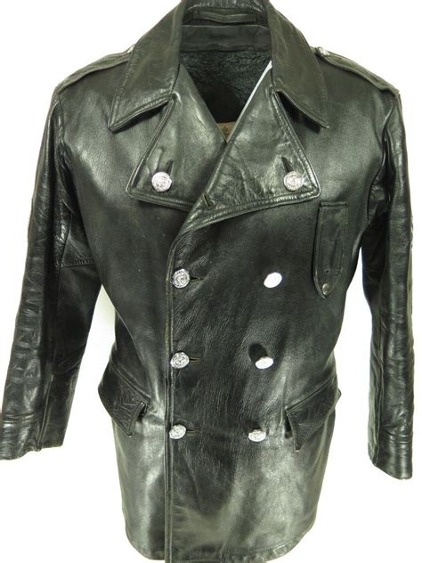 Vintage 60s Philadelphia Police Horsehide Leather Coat Jacket 44 | The ...