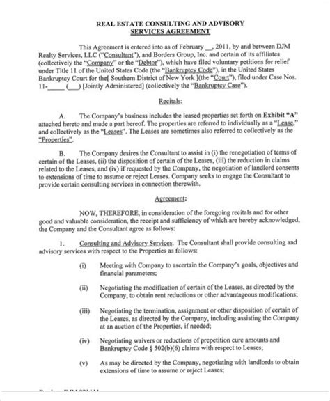 Investment Advisory Agreement Template