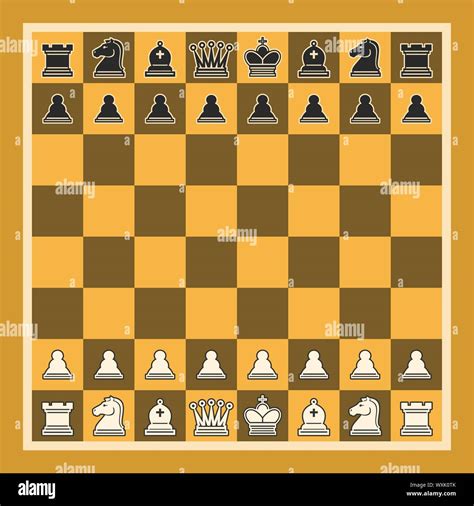 Vector Illustration Of Chess Board Set Of Black And White Isolated