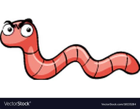 Earthworm With Angry Face Royalty Free Vector Image