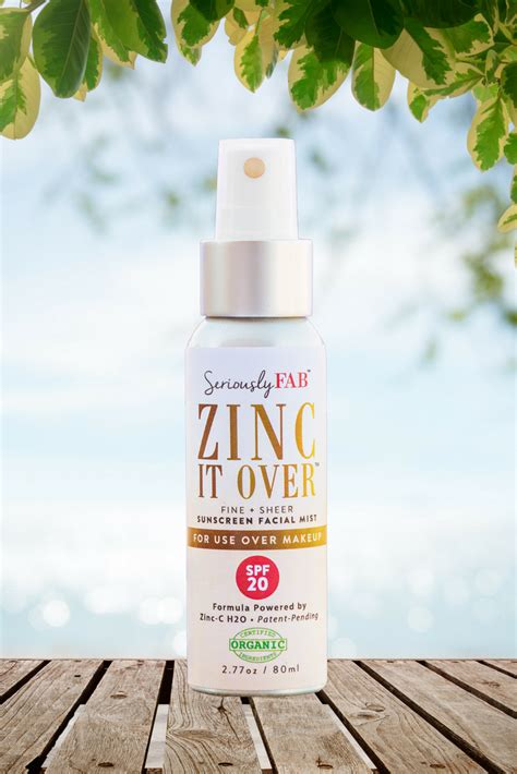 Stay youthful. Protect your skin. ZINC IT OVER™ Sunscreen Facial Mist for USE OVER MAKEUP. #zinc ...