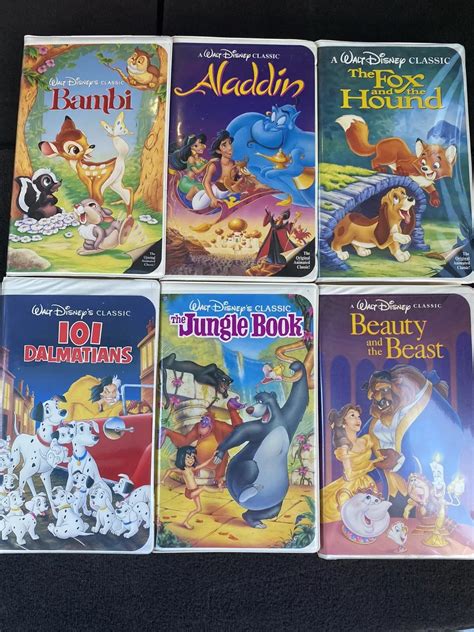 Disney Black Diamond Classics Vhs Lot Of Aladdin Jungle 45 Off