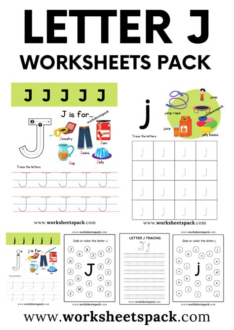 Free Letter J Printable Worksheets PDF - worksheetspack