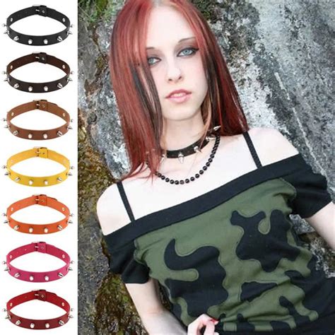 New Fashion Japan Anime Necklace Rock Punk Jewelry Neck Chain Rivet Goth Harajuku Leather Choker