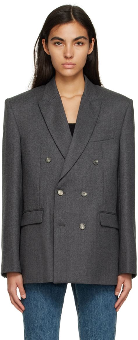 WARDROBE NYC Gray Double Breasted Blazer SSENSE