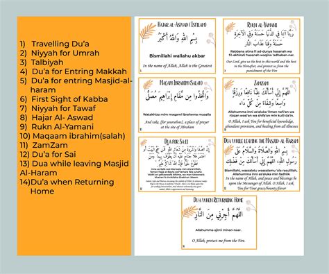 Umrah Duas Printable Cards Umrah Duas Cards Omrah Guide Islamic Dua