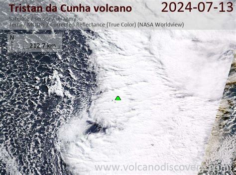 Latest Satellite Images of Tristan da Cunha Volcano