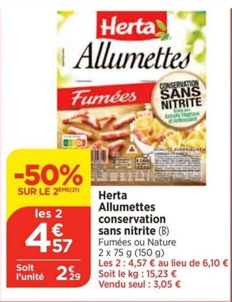 Promo Herta Allumettes Conservation Sans Nitrite Chez Bi