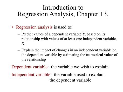 Ppt Introduction To Regression Analysis Chapter Powerpoint