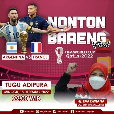 Pemkot Bandar Lampung Gelar Nobar Final Piala Dunia Di Tugu Adipura