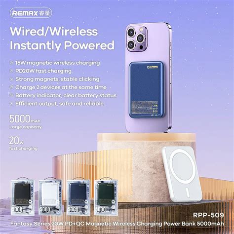 Power Bank Magsafe Remax Rpp Fantasy Series Pd W Wireless W