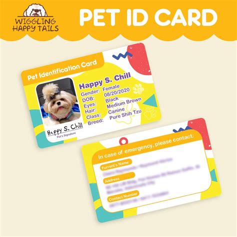 Custom Pet Identification Card For Cats And Dogs Dog Puppy Id Card