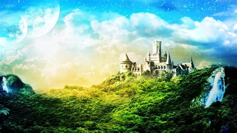 Full Kingdom Castle Forest Waterfall Background HD Wallpaper Pxfuel