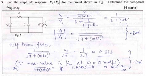 Homework And Exercises Calculating Half Power Frequency Frequency Response Physics Stack