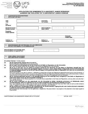 Ufs Residence Application Form 2024 Fill Online Printable Fillable