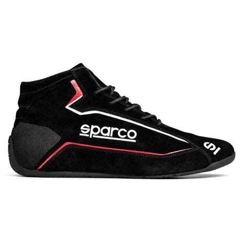 Sparco Slalom Suede Racing Shoe 48 Black Upr Racing Supply