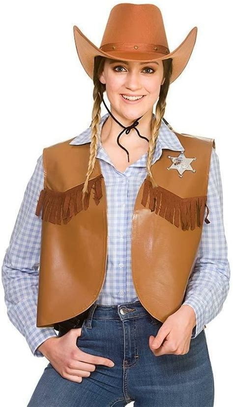 Wicked Costumes Cowboy Waistcoat Adult Wild West Fancy Dress Ebay