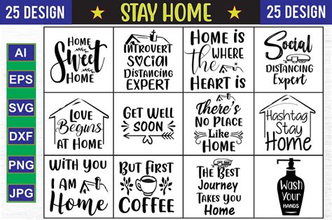 Stay Home SVG Design Bundle By Orpitabd TheHungryJPEG