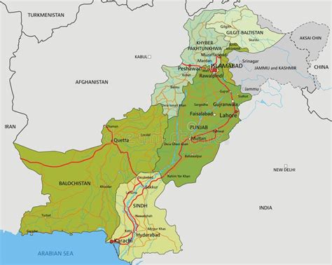 Mapa Pol Tico Editable Detallado Con Capas Separadas Pakist N