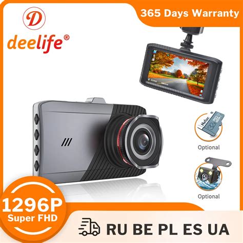 Deelife Cámara de salpicadero Dvr para coche grabadora de vídeo HD