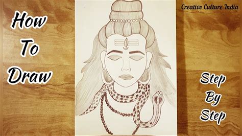 How To Draw Lord Shiva Easy Drawing Of Mahadev Step By Step Outline Tutorial Shiva Drawing